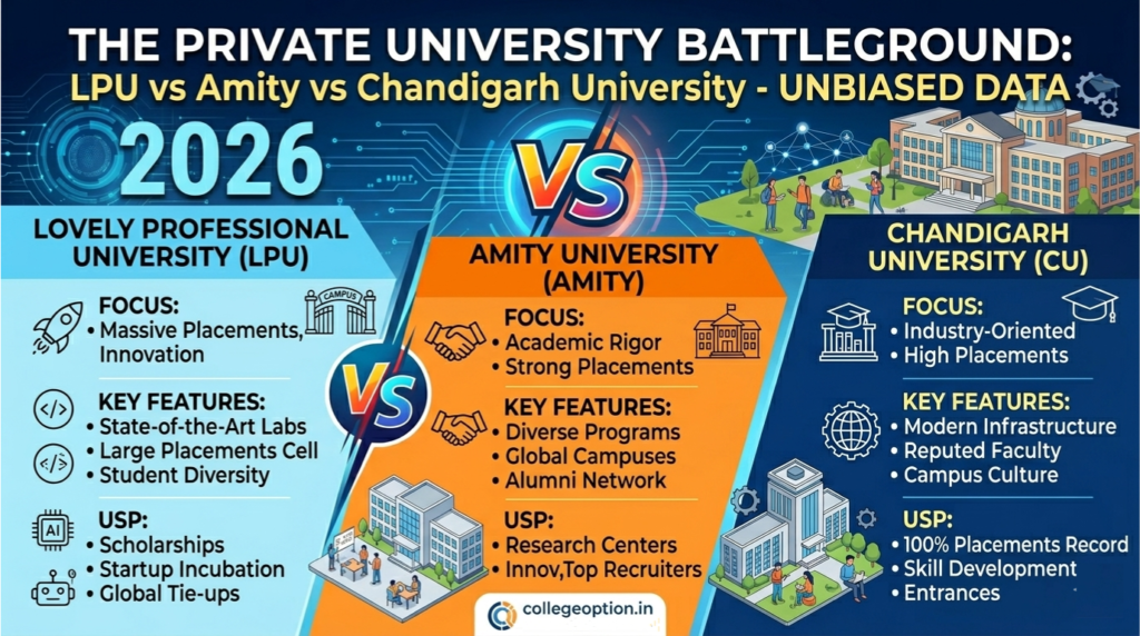 LPU vs AMity vs Chandigarh University
